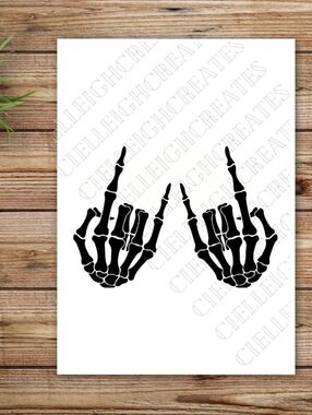 *2 for $20* Skeleton Hands Hang Loose vinyl decal Sticker Handcrafted